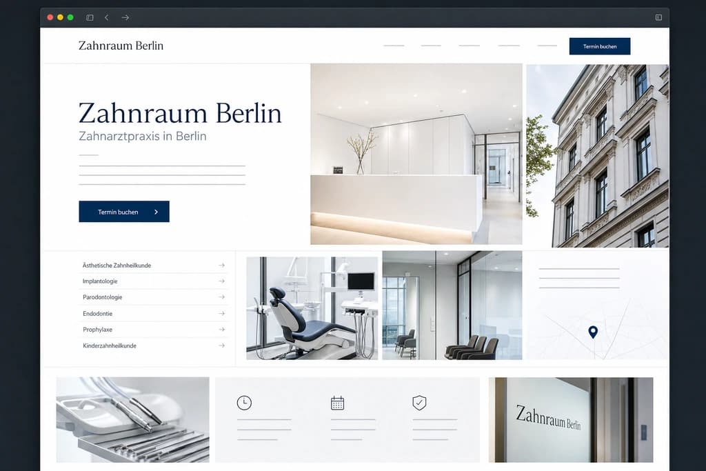 Projektvorschau der Zahnraum Berlin Praxiswebsite