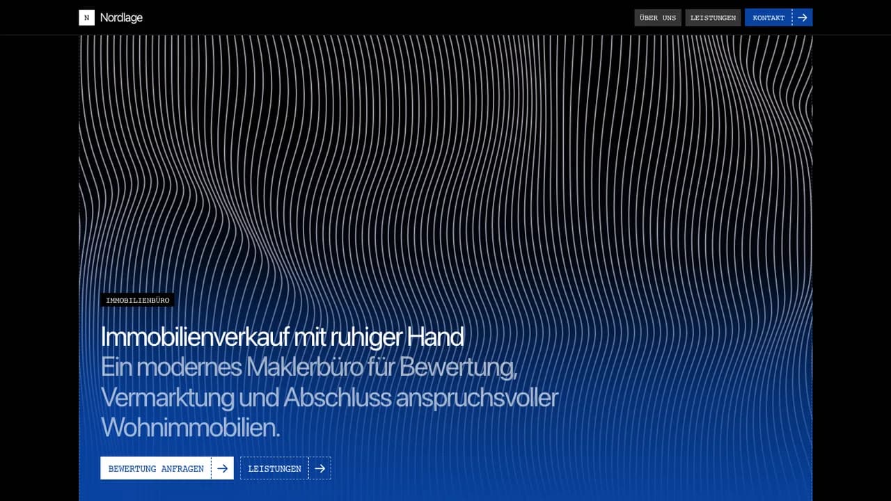 16:9 Desktop-Screenshot des Immobilien Templates